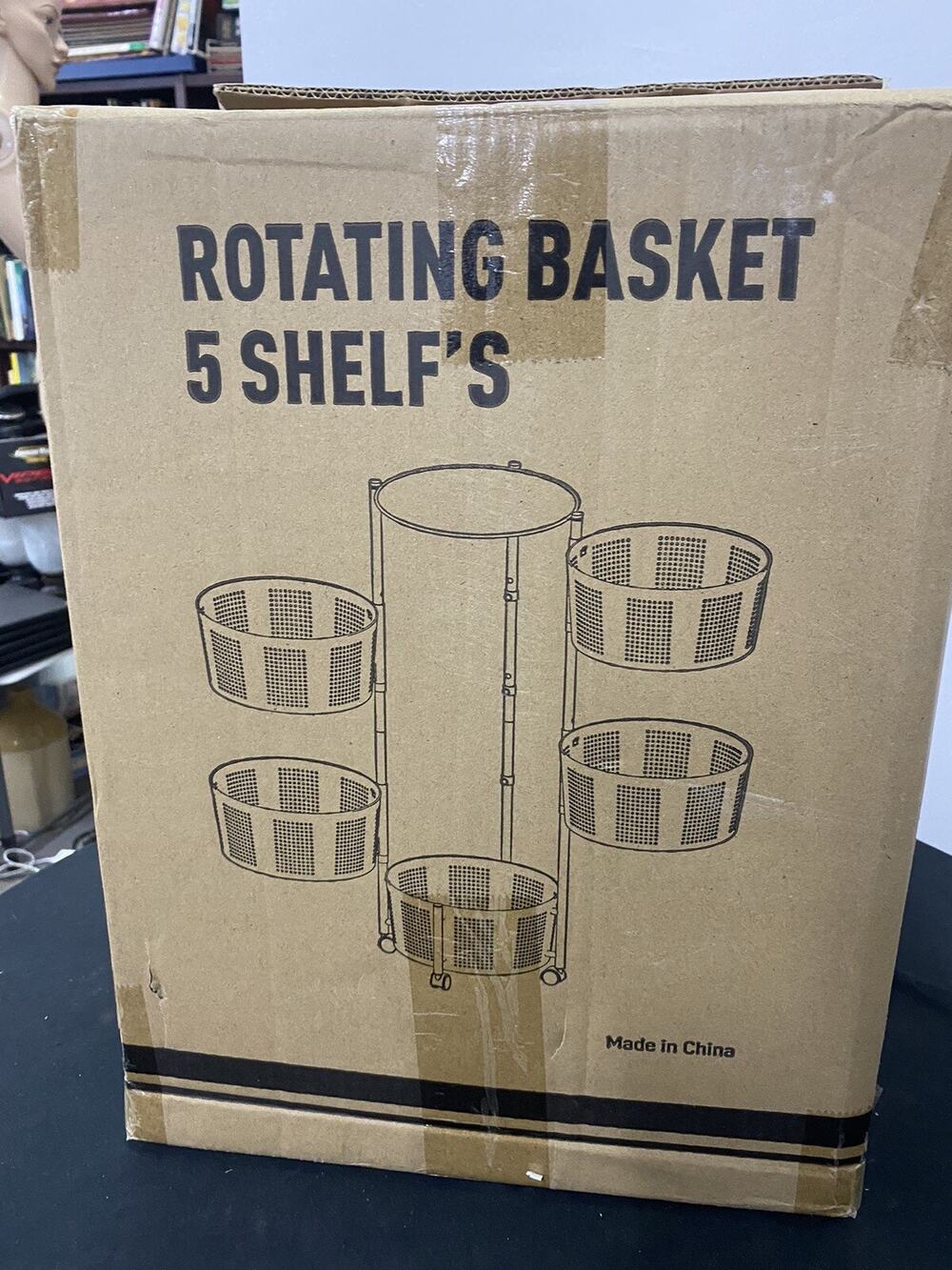 5 Tier Round Rotating Multi-Layer Kitchen Storage Shelf, Fruit Vegetable Storage
